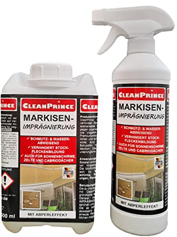 2,5 litros cleanprince Impermeabilización de Toldos Impregnación Toldos Toldos Carpas Sombrillas Campamento Tiendas Sombrillas Toldo de Sol Plan de Protección contra la Humedad Imprägnieren