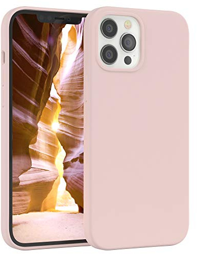 EAZY CASE Premium Silikon Handyhülle kompatibel mit iPhone 12 Pro Max Slimcover mit Kameraschutz und Innenfutter, Silikonhülle, Schutzhülle, Bumper, Handy Case, Hülle, Softcase, Rosa