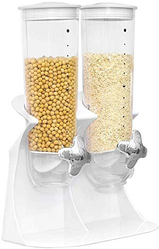 WHITE SHATERPROOF SHINY FINISH DOUBLE CEREAL DISPENSER MACHINE