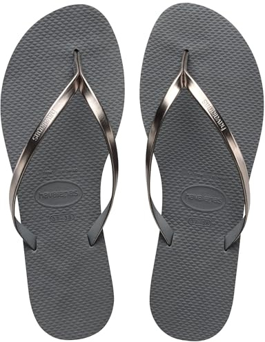 Havaianas - You Metallic, Sandales Confortables, Élégantes et Polyvalentes, Fines Lanières à Finition Métallisée, Petit Talon, Femme