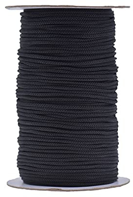 IHKFILAN Polypropylen Utility Rope Kordelzug Hohl geflochtenes, PP-Seil Barrier Rope Polypro Rope, Flechtleine Tauwerk,Outdoor Seil Knotenfest (Black, 3MM)