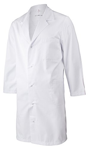 Clinotest Laborkittel – Unisex Arztkittel, weißer Laborkittel für Damen & Herren, 95°C waschbar, Reverskragen, Druckknopfleiste, Ideal für Chemielabor, Arztkittel, Krankenhaus & Klinik