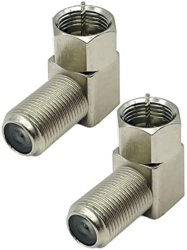 RR-Com - 𝐕𝐞𝐫𝐥𝐮𝐬𝐭𝐟𝐫𝐞𝐢𝐞 Sat-Winkelstecker 90 Grad (2X) - F-Stecker-Winkel mit 𝐝𝐢𝐜𝐤𝐞𝐫 & sicherer Überwurfmutter - Knick-Vermeidung