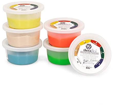 Theraflex Therapieknete 85 g | 6er Set | Handtraining | Fingertraining
