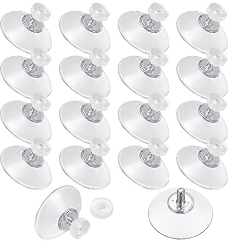 KOSHIFU 20 Piezas Ventosas de Plástico Transparente Ventosas para Ventana de Vidrio de 30 mm con Tuerca Moleteada para Luces Vidrio Ventana de Coche Mesa Estante de Ducha Soporte de Ventosa