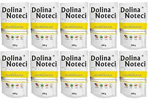 Dolina Noteci Premium Nassfutter für Hunde Reich an Huhn Glutenfrei 10x 500g