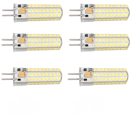 Gy6.35 Ampoule LED Gy6.35 Ampoule LED Silicone 6Pcs Gy6.35 Ampoule LED 7W AC Dc12V 700Lm 72 LEDs 360 Degrés LED Ampoule De Maïs pour Lampes Suspendues Plafonniers (Lumière Blanche)