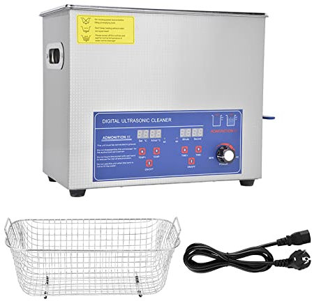 Limpiador Ultrasónico Digital de 6 L, Herramienta de Limpieza Ultrasónica de 40 KHz, Suministros de Limpieza de Laboratorio Ajustables por Temperatura Industrial (Enchufe UE 220V)