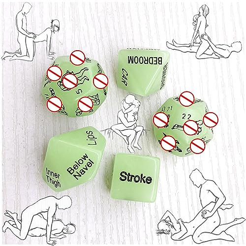 QiKKago Illumina La Serata Di Gioco Con Questo Set Di Dadi Fosforescenti Da 5 Pezzi! Il Regalo Originale Per Uomini E Donne - K2