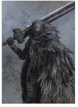 Displate Metallposter Elden Ring - Lands Between - Blaidd the Half-Wolf Plakat - Wandbilder Moderne Bilder Spielzimmer Deko Schlafzimmer - Geschenk - Wanddeko Metall Poster 32 cm x 45 cm