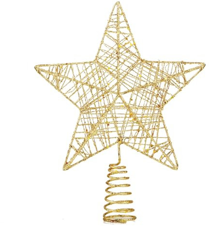Baumspitze - Christbaumspitze und Tannenbaum Aufstecker - Ideale Spitze für den Weihnachtsbaum zu Weihnachten Tannenbaumspitze (Gold, 1x)