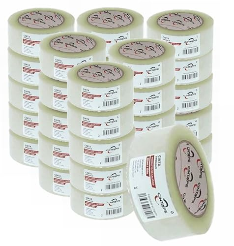 YIJIA Cinta Adhesiva para Cajas y Paquetes - Color Transparente - 4.8X200M 36PC