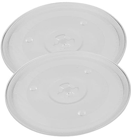 LALADEFIEE 2piezas Plato De Repuesto De Vidrio Para Microondas De y Fácil De Limpiar Para Reemplazar El Plato De Turno Dañado