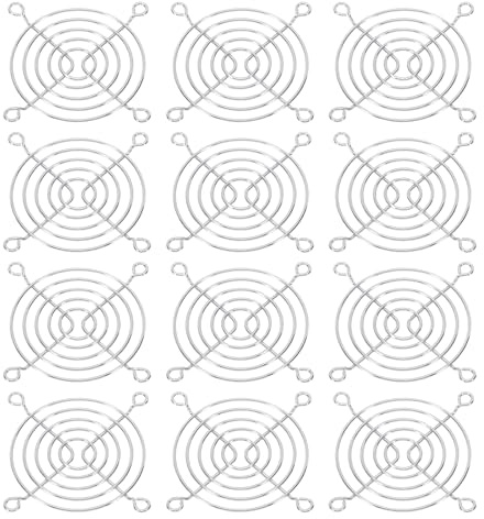 PATIKIL 70mm Fan Finger Grill, 12 Pack Metal Grill Protector Guard Fan Protective Cover for 70mm Exhaust Fans Equipment Computer DIY