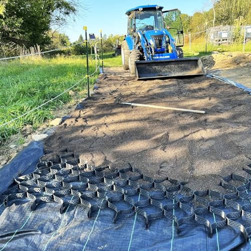 Stabilisateur de Gravier Parking De Stabilisateur De Gravier Résistant De Grille Au Sol, Pavés Perméables Perméables De 5 Cm Pour L'enclos De Chevaux/l'arène/l'allée, Contrôle De L'érosion De La Grill