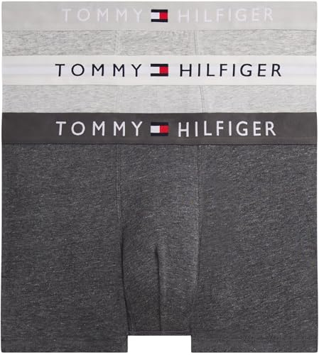 Tommy Hilfiger Paquete de 3 Calzoncillos elásticos para Hombre, Amarillo (LGH HTHR/MD HTHR/Dk HTHR), L