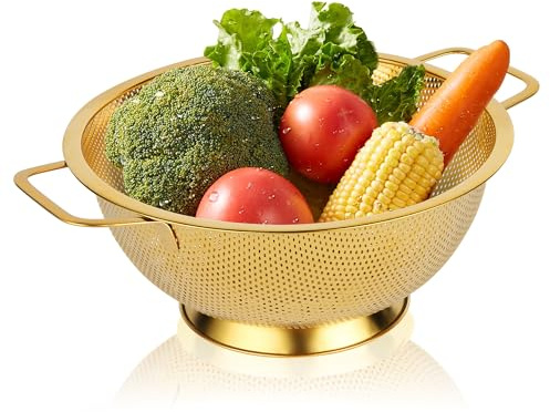 Gold colanders for kitchen(22.5cm)
