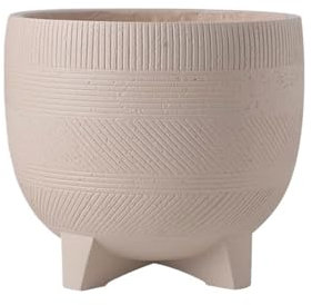 Blumentopf Runder Übertopf mit Füßen, Pflanztopf aus Magnesium-Ton, for drinnen und draußen, mit Streifen, großkalibriger Übertopf for Zuhause, Büro, Garten, Terrasse Übertöpfe
