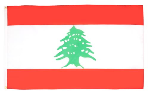 AZ FLAG Lot de 2 Drapeaux Liban 90x60 cm Libanais Polyester 100D 2 Œillets