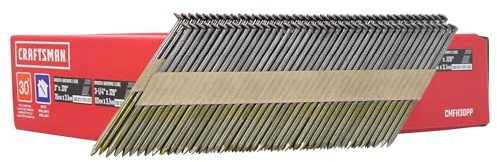 CRAFTSMAN Framing Nails Paper Collated Smooth 30 Degree, 3-1/4 inch x 0.12 inch and 3 in x 0.12 inch, 500 Qty Each (CMFH30PP)
