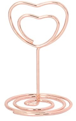 10 soportes para números de mesa de 1.9 pulgadas, soportes de alambre para tarjetas, notas, fotos, etiquetas de alimentos, para decoración de mesa de boda