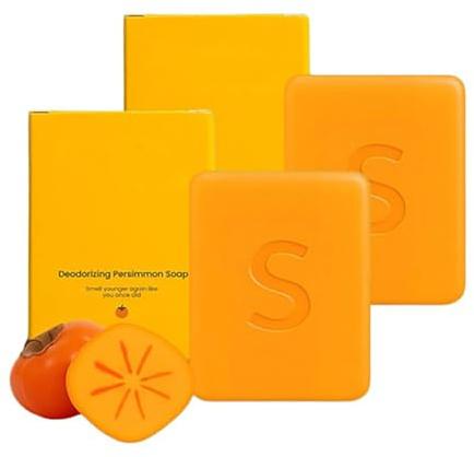 Swarva Persimmon kroppsluktkontrolltvål, deodorant tvål för män och kvinnor, bekväm och fuktgivande, naturliga ingredienser lämpliga för ansikte och kropp, för alla hudtyper (2)