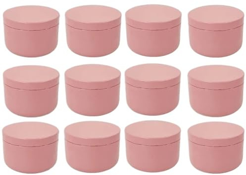 ZYAYNG Barattolo Per Candele Barattolo di latta for candele in alluminio da 12 pezzi, solido, essenziale, sigillato, con coperchio Per Conserva Candele(Color5)