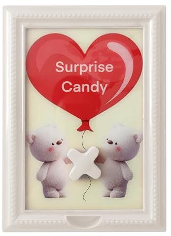 Photo Frame Candy Dispenser – Useful Heart for Home Decoration – Stand Up Snack Frame with Chewing Gum Dispenser – for Chocolate Dessert Appetizer Holiday Birthday Table Dorm