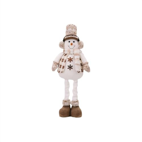 Christmas Snowman Telescopic Doll, Large Size Stretchy Christmas Plush Doll Standing Santa & Snowman Plush Figure, Xmas Figurine with Extendable Legs Xmas New Year Gift