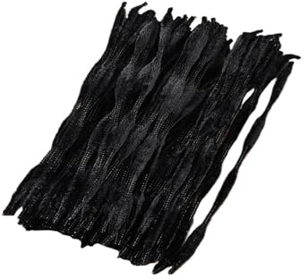 Pipe Cleaner, 1 set med plysch, pipborttagare med järn, gör-det-själv-material, svart, 300 x 13,0 mm, 100 stycken
