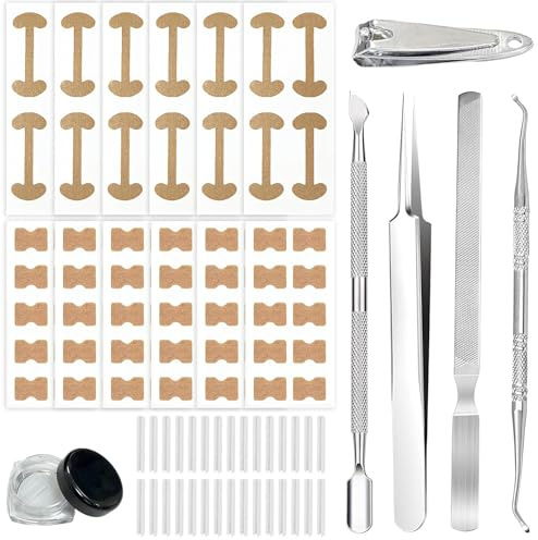 Conjunto de herramientas de uñas endógenas,CorreccióN de Uñas Los Pies 18 piezas,Kit de Corrección de Uñas Encarnadas,Corrección de Uñas Encarnadas,para Tratamiento de Cuidado de Los Pies