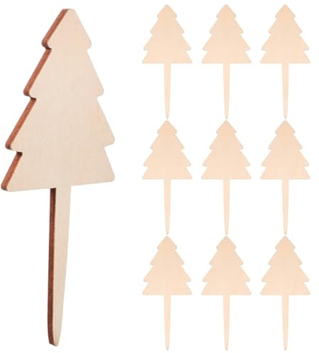 OSALADI 10 Etichette per Piante da Giardino in Bambù a Forma di Albero Paletti per Etichette da Giardino Resistenti e Scrivibili Marcatori per Orticoltura Interni ed Esterni Set da 10