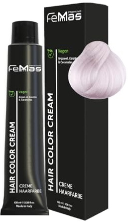 FemMas Coloration capillaire spéciale blond violet 12.22 I Crème à l'huile d'argan, de kératine et de céramides I Comme coloration permanente ou teinte pour des résultats de couleur éclatants et