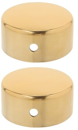 QUMIIRITY 2pcs Stainless Steel Handrail End Caps with 45° Titanium Finish Round Staircase Steps Handrail Sealing Covers Sturdy Railing Post Caps for Stair Parts
