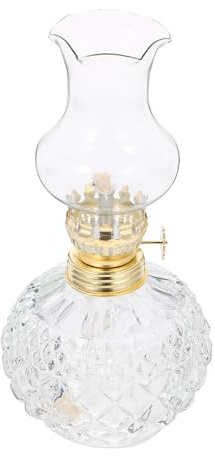 HOMSFOU Petroleumlampe Aus Glas Tragbare Öllaterne Im Vintage-Retro-Stil Kerosinlampe Für Camping Wandern Und Reisen Kompaktes Notlicht Für Zuhause Und Outdoor