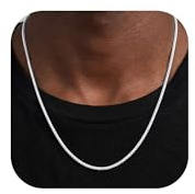 SLOONG Kette Silber Herren 2.5mm Weizen Halskette Kette Herren für Männer