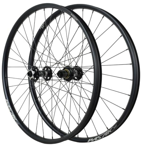 QUYCOIU 26/27,5/29 Genomgående Axel, Boost Hjulpar Mountainbike Ultralätt Fälg I Aluminiumlegering 32-håls Hjul Med Hög Hållfasthet 15×110/12×142Mm Skivbroms Passar 7–12 Kassett(Schwarz,27.5in)