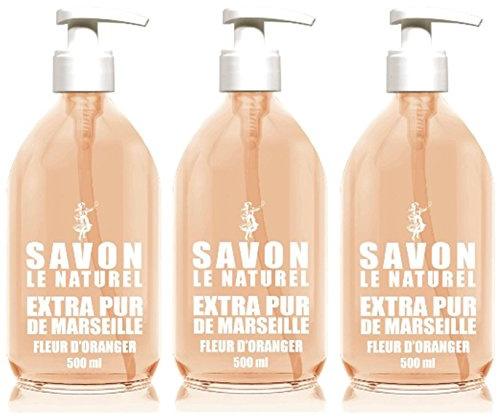 Savon le Naturel - Extra Pur de Marseille à la Fleur d'Oranger - 500 ml - Lot de 3