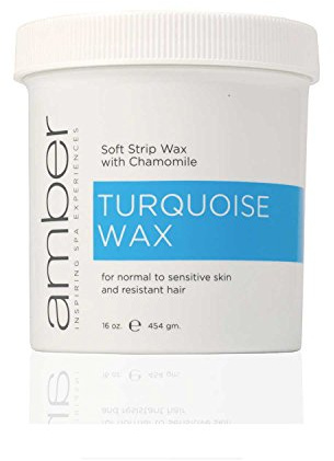 Amber Turquoise Depilatory Wax with Chamomile for Sensitive Skin, 16 Ounce