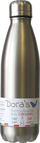 Dora's Trinkflasche Edelstahl Thermoflasche Farbe steel 750 ml