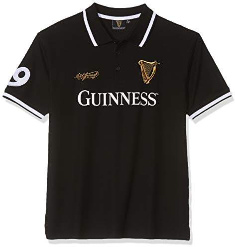 Guinness The 1759 Blk Guin 59 White Str Collar S/S Polo Polo Hombre (Pack de 1)