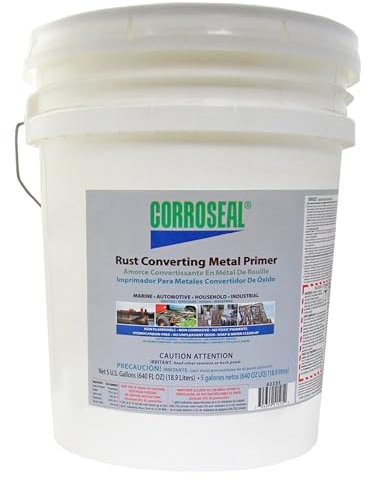 Corroseal Rust Converter & Metal Primer – Stops & Prevents Corrosion on Metal, Pro-Grade Rust Inhibitor for Cars, Trucks, Trailers, Marine & Industrial Equipment, 5 Gallon