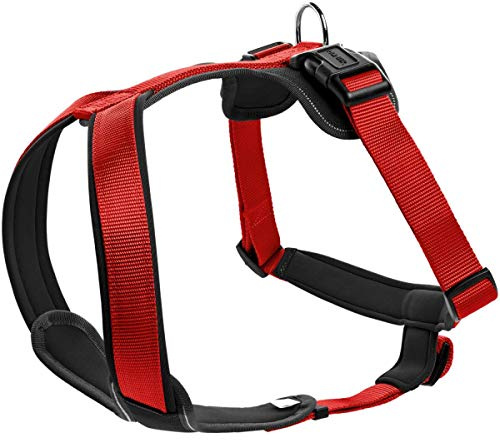 HUNTER Hundegeschirr NEOPREN, Farbe: rot/schwarz, strapazierfähiges Nylon, mit weichem Neopren gepolstert, reflektierendes 3M Scotchlite Reflective Material, pflegeleicht, komfortabel, Größe: XS