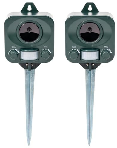 PestBye® Battery Operated Cat Repellent - Ultrasonic Cat Scarer - Set of 2 - BATTERIES INCLUDED