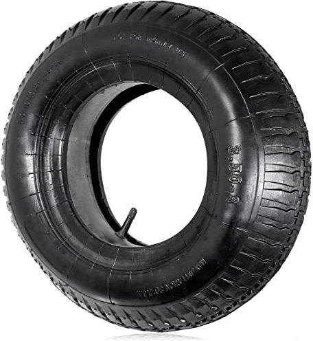 SPARES2GO Wheelbarrow Wheel Tyre and Inner Tube (3.50-8, 35PSi)