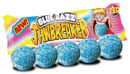 Blue Razz Raspberry Jawbreakers – ZED Candy x10 confezioni (5 palline per confezione)