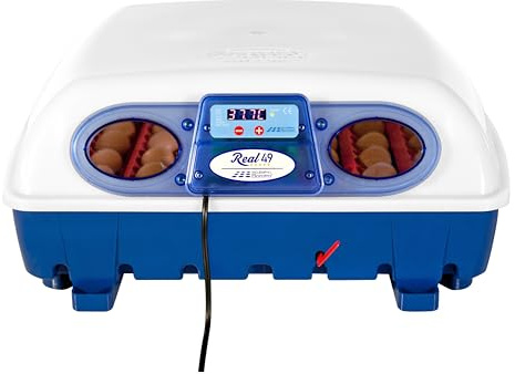 Borotto Real 49 Semi Automatische | Inkubator für 49 Eier oder 196 Kleine Professionelle Brutmaschine mit Halbautomatische Ei Wendung und Temperaturkontrolle | Hergestellt in Italien