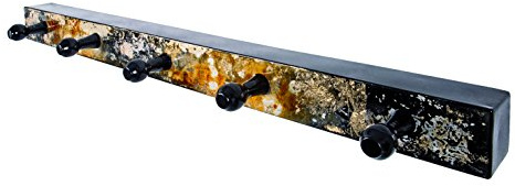 HAKU Garderobenleiste Gold, schwarz, Metall - Maße: B 75 cm x H 11 cm x T 6 cm, Style: Art Deco