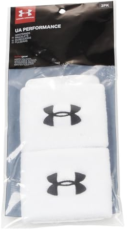 Under Armour Herren-Armband, UA, 7,6 cm, Weiß, 2 Stück