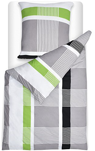 Beautissu Bettwäsche 155x220 Baumwolle 2teilig Bettwäsche-Sets 100% Baumwolle Bettwaren & Bettwäsche Sommer Sommerbettwäsche Set 1x Bettbezug 155x220 & 1x Kissenbezug 80x80 cm – Dana